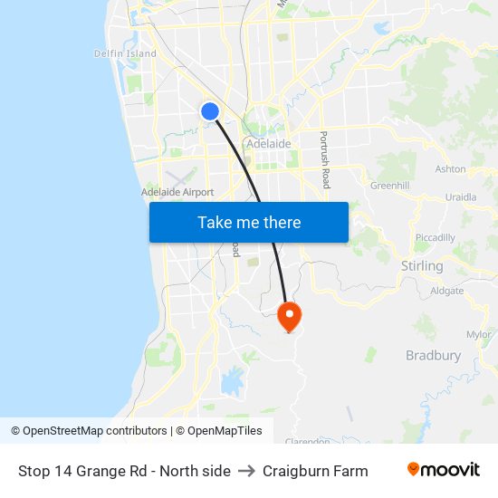 Stop 14 Grange Rd - North side to Craigburn Farm map