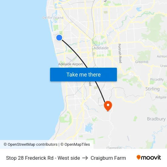 Stop 28 Frederick Rd - West side to Craigburn Farm map