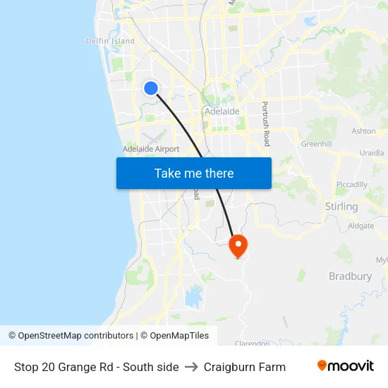 Stop 20 Grange Rd - South side to Craigburn Farm map
