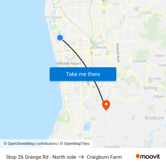 Stop 26 Grange Rd - North side to Craigburn Farm map