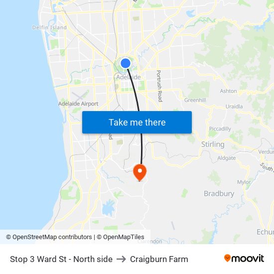 Stop 3 Ward St - North side to Craigburn Farm map