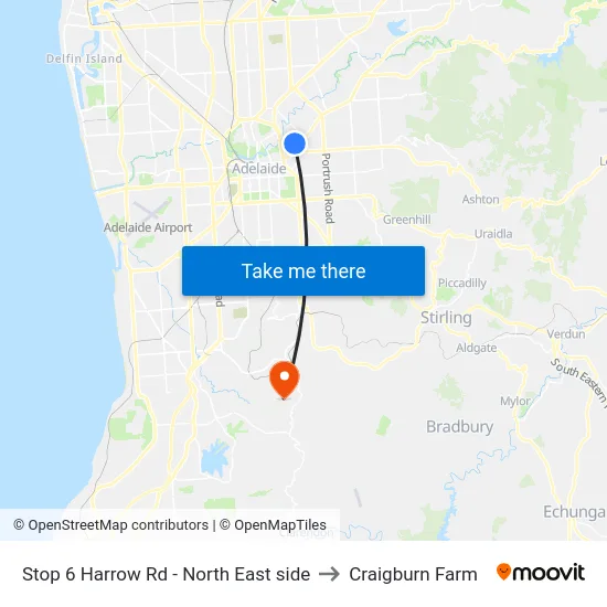 Stop 6 Harrow Rd - North East side to Craigburn Farm map
