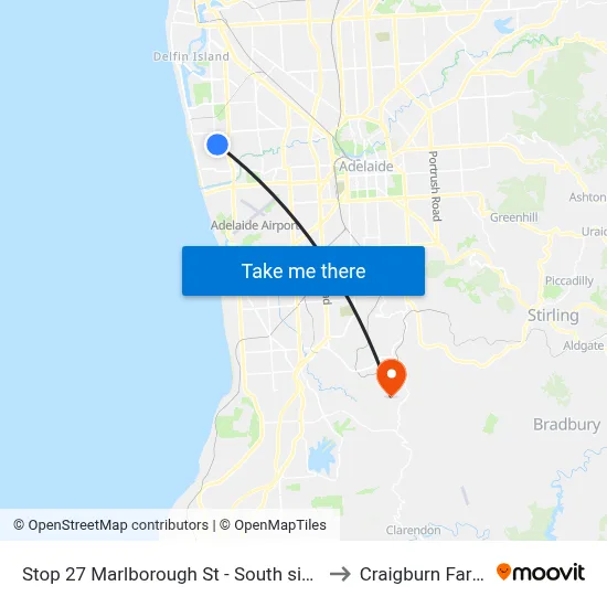 Stop 27 Marlborough St - South side to Craigburn Farm map