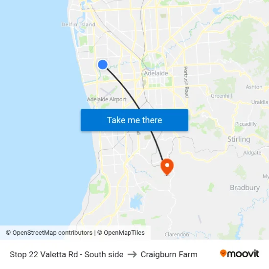 Stop 22 Valetta Rd - South side to Craigburn Farm map