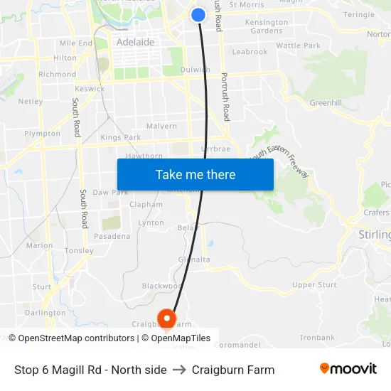 Stop 6 Magill Rd - North side to Craigburn Farm map
