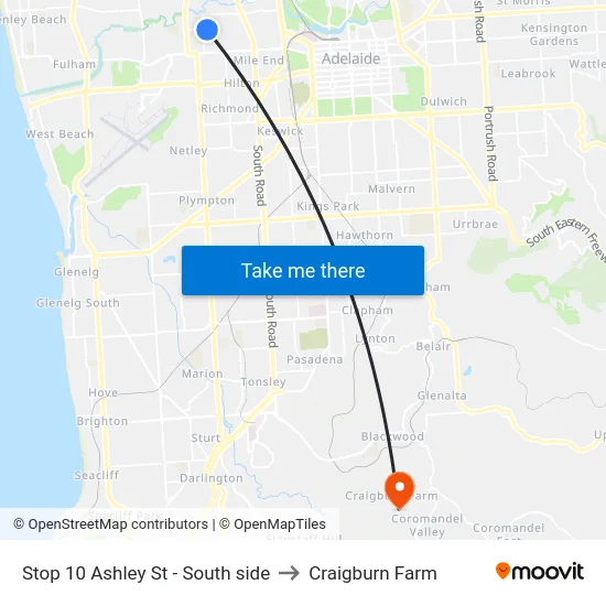 Stop 10 Ashley St - South side to Craigburn Farm map