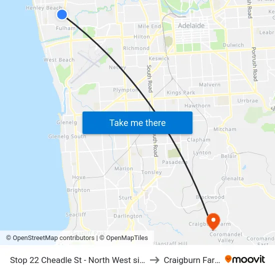 Stop 22 Cheadle St - North West side to Craigburn Farm map