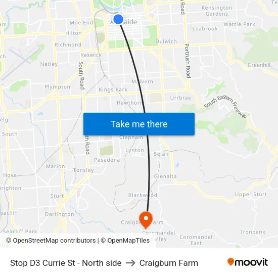 Stop D3 Currie St - North side to Craigburn Farm map