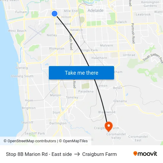 Stop 8B Marion Rd - East side to Craigburn Farm map