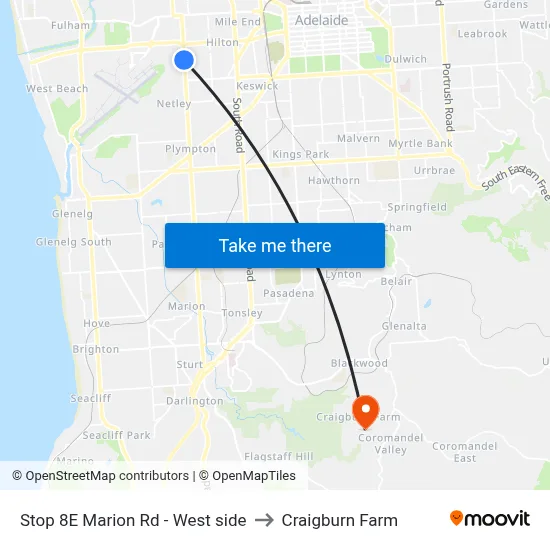 Stop 8E Marion Rd - West side to Craigburn Farm map