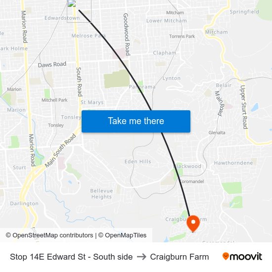 Stop 14E Edward St - South side to Craigburn Farm map