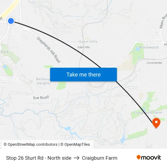 Stop 26 Sturt Rd - North side to Craigburn Farm map