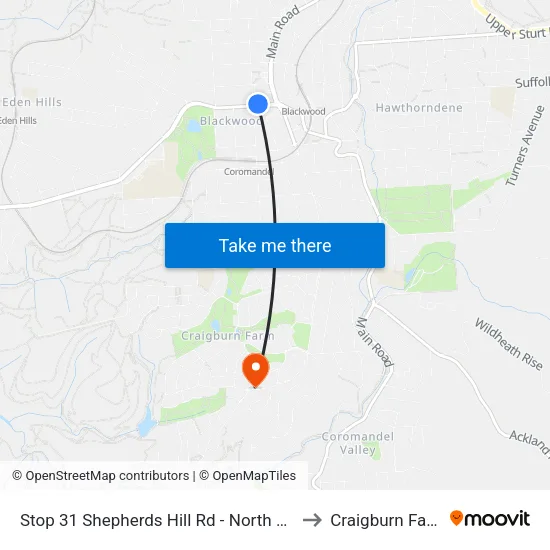 Stop 31 Shepherds Hill Rd - North side to Craigburn Farm map