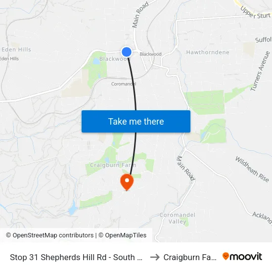 Stop 31 Shepherds Hill Rd - South side to Craigburn Farm map