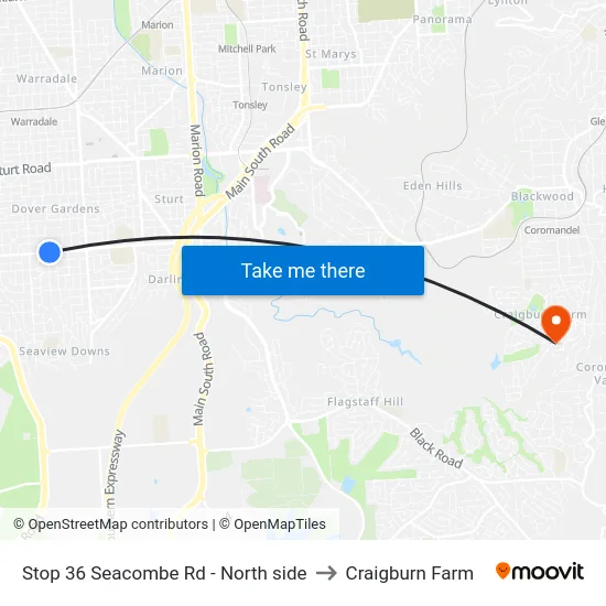 Stop 36 Seacombe Rd - North side to Craigburn Farm map