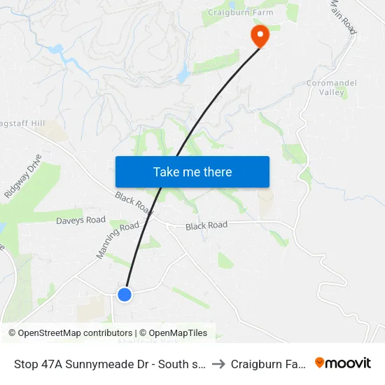 Stop 47A Sunnymeade Dr - South side to Craigburn Farm map