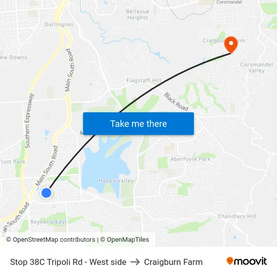 Stop 38C Tripoli Rd - West side to Craigburn Farm map