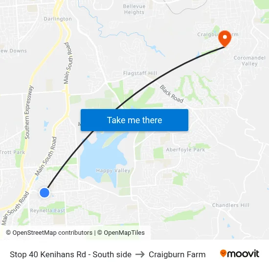 Stop 40 Kenihans Rd - South side to Craigburn Farm map