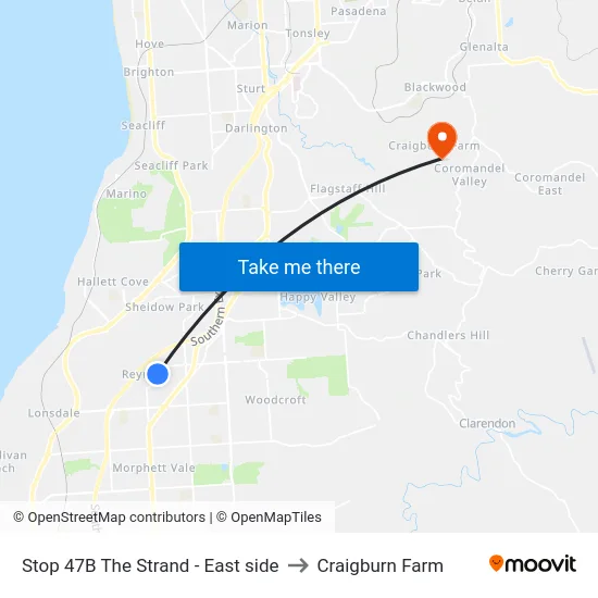 Stop 47B The Strand - East side to Craigburn Farm map