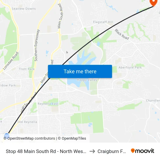 Stop 48 Main South Rd - North West side to Craigburn Farm map