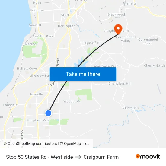 Stop 50 States Rd - West side to Craigburn Farm map