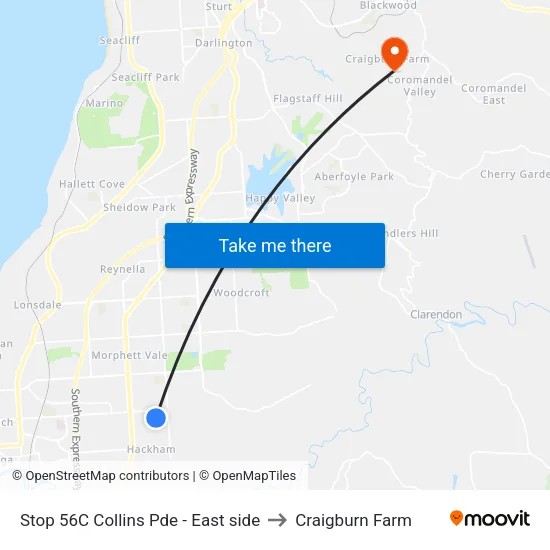 Stop 56C Collins Pde - East side to Craigburn Farm map