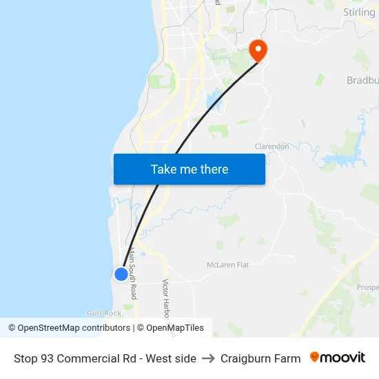 Stop 93 Commercial Rd - West side to Craigburn Farm map