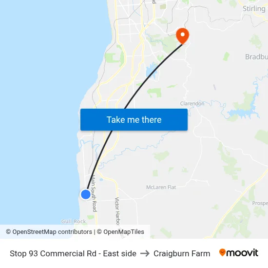 Stop 93 Commercial Rd - East side to Craigburn Farm map