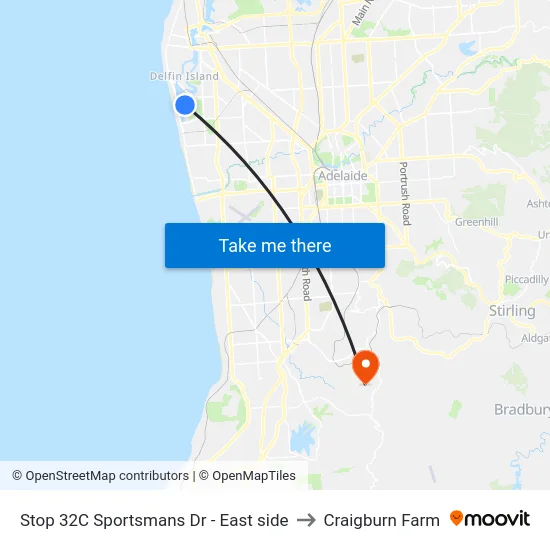 Stop 32C Sportsmans Dr - East side to Craigburn Farm map