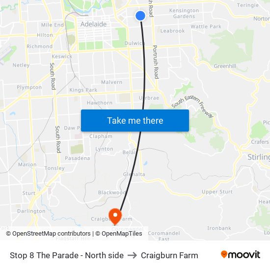 Stop 8 The Parade - North side to Craigburn Farm map