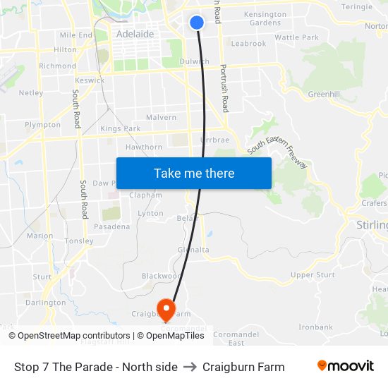 Stop 7 The Parade - North side to Craigburn Farm map