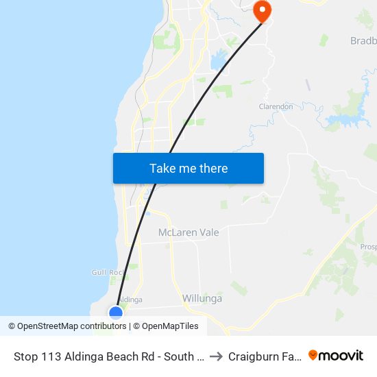 Stop 113 Aldinga Beach Rd - South side to Craigburn Farm map