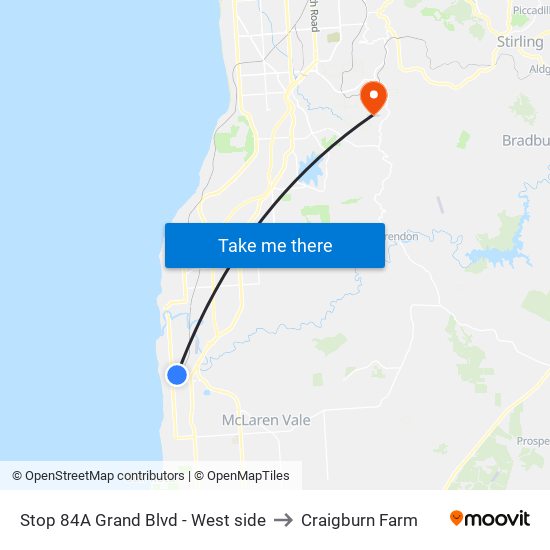 Stop 84A Grand Blvd - West side to Craigburn Farm map