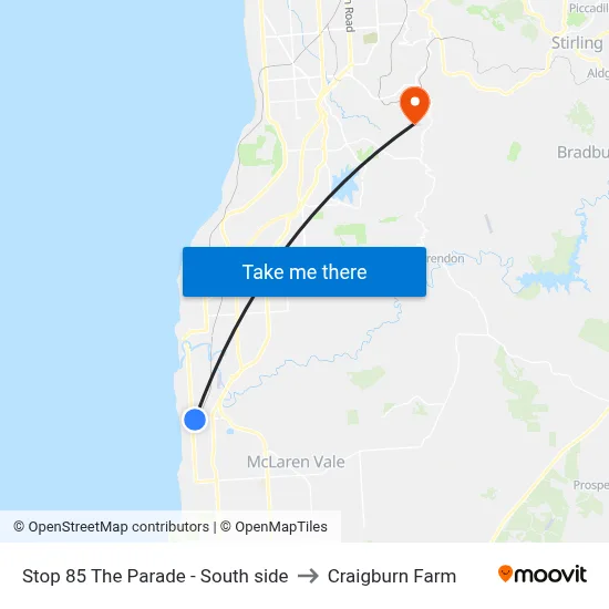 Stop 85 The Parade - South side to Craigburn Farm map