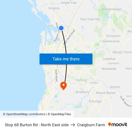 Stop 68 Burton Rd - North East side to Craigburn Farm map
