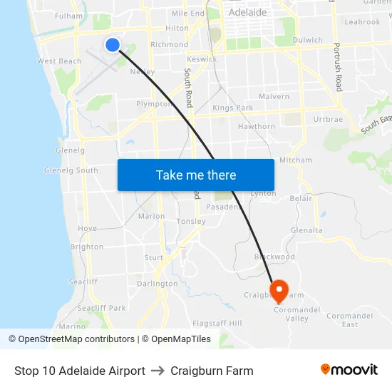 Stop 10 Adelaide Airport to Craigburn Farm map