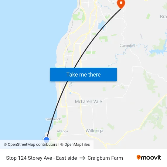 Stop 124 Storey Ave - East side to Craigburn Farm map