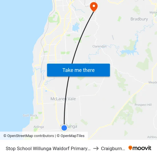 Stop School Willunga Waldorf Primary School Jay Dr to Craigburn Farm map