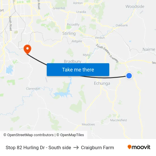 Stop 82 Hurling Dr - South side to Craigburn Farm map