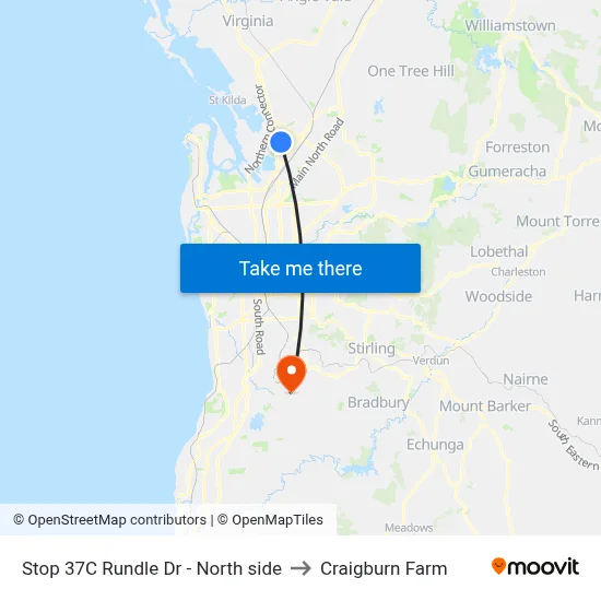 Stop 37C Rundle Dr - North side to Craigburn Farm map