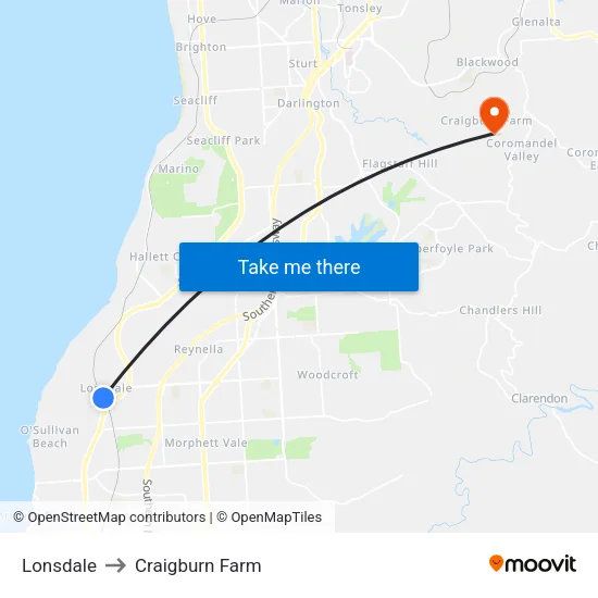 Lonsdale to Craigburn Farm map