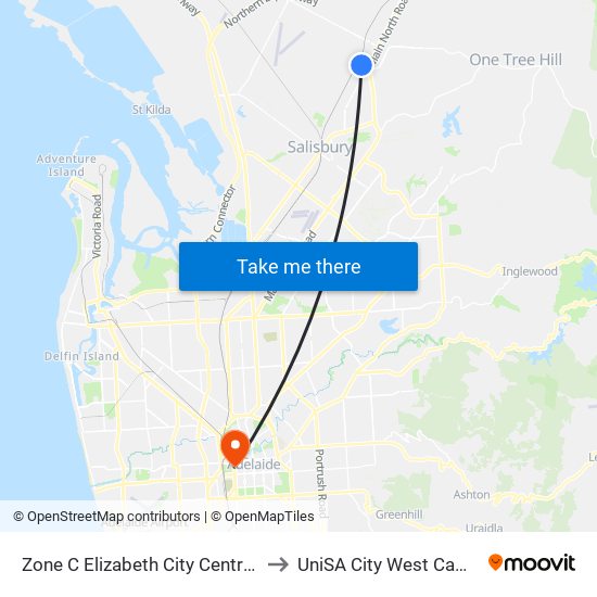 Zone C Elizabeth City Centre - North West side to UniSA City West Campus ~ RR 5-09 map