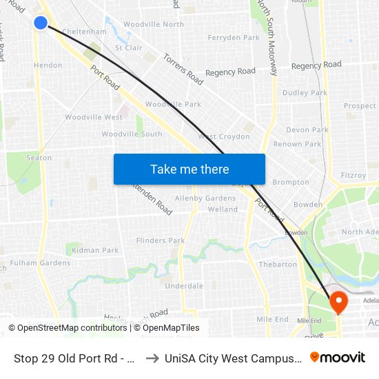 Stop 29 Old Port Rd - North side to UniSA City West Campus ~ RR 5-09 map