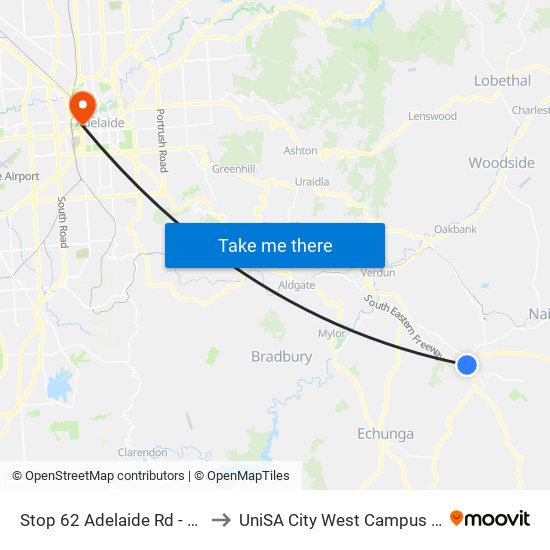 Stop 62 Adelaide Rd - West side to UniSA City West Campus ~ RR 5-09 map