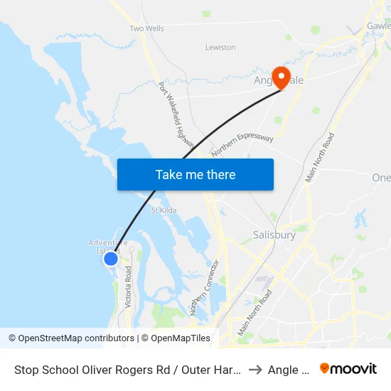 Stop School Oliver Rogers Rd / Outer Harbor Railway to Angle Vale map