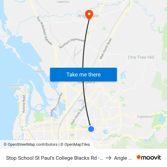Stop School St Paul's College Blacks Rd - West side to Angle Vale map
