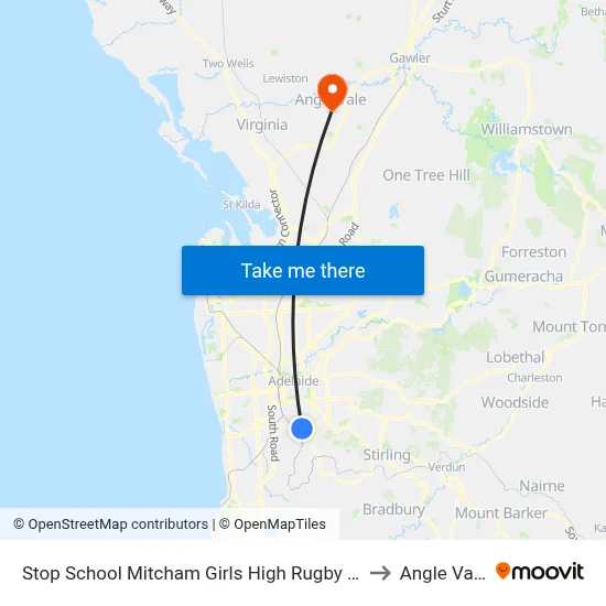 Stop School Mitcham Girls High Rugby St to Angle Vale map