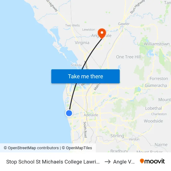 Stop School St Michaels College Lawrie St to Angle Vale map