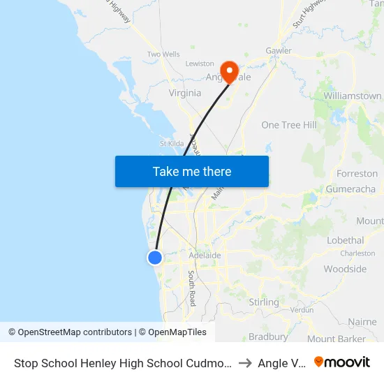 Stop School Henley High School Cudmore Tce to Angle Vale map