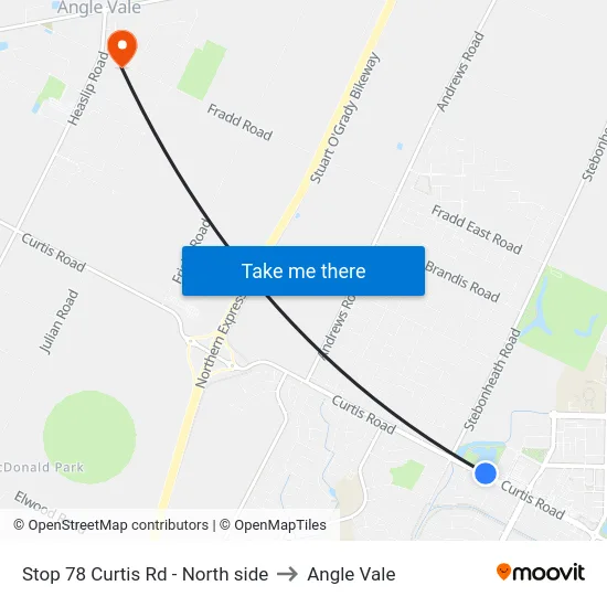 Stop 78 Curtis Rd - North side to Angle Vale map